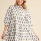 FLORAL PATTERN PRINT DRESS - OFF WHITE