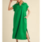SOLID MIDI DRESS - KELLY GREEN