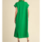 SOLID MIDI DRESS - KELLY GREEN