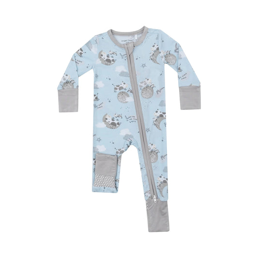 2 WAY ZIPPER ROMPER - LOVE YOU TO THE MOON COWS