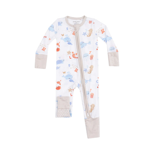 COASTAL ABCS 2 WAY ZIPPER ROMPER