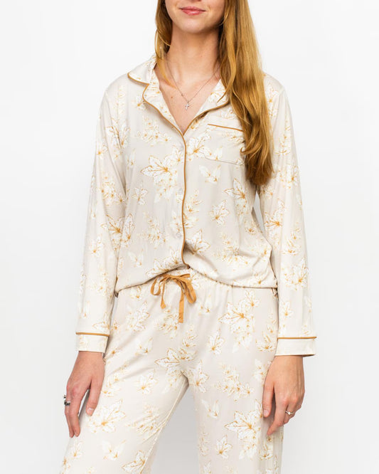 HARVEST TOILE LS BUTTON UP SLEEP SHIRT