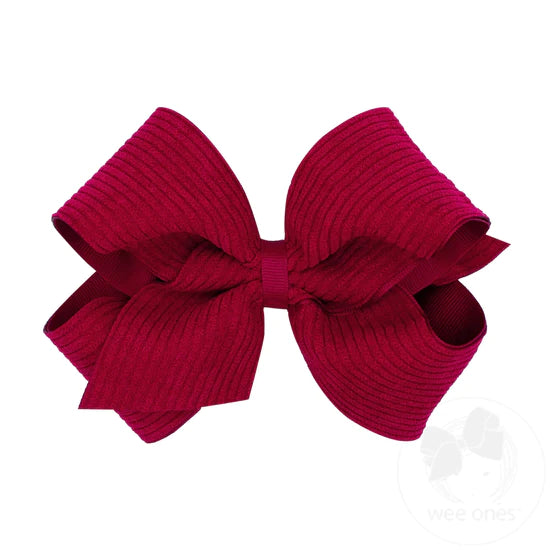 KING GROSGRAIN CORDUROY OVERLAY BOW - CRANBERRY