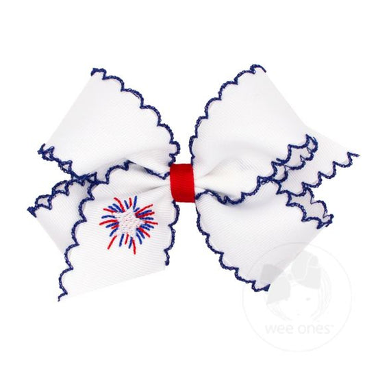 MEDIUM GROSGRAIN FIREWORK BOW W/ MOONSTICH