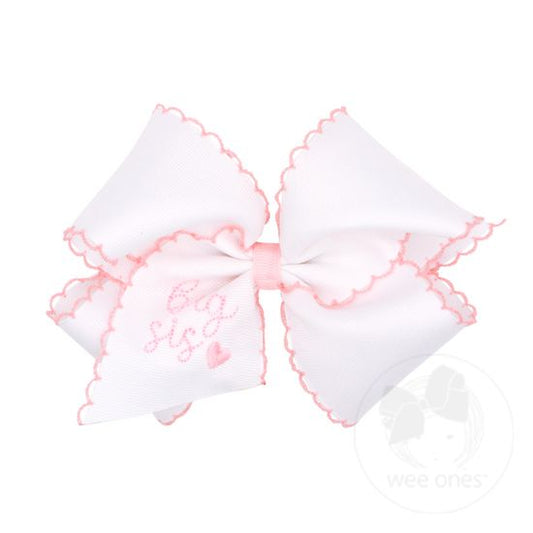 SMALL KING GIRLS HAIR BOW BIG SIS MOONSTITCH