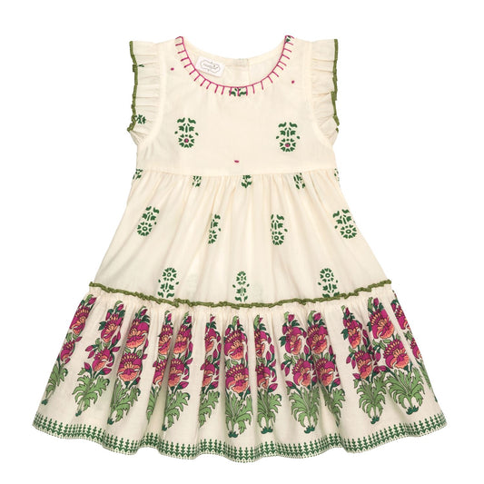 IVORY BLOCK PRINT DRESS