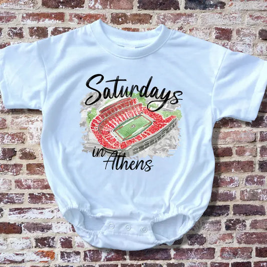 SATURDAYS IN ATHENS BABY BUBBLE TEE SHIRT ROMPER