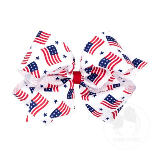 PATRIOTIC THEMED GROSGRAIN HAIR BOW