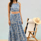 WOVEN MAXI SKIRT - BLUE