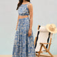 TIE STRAP CROP TOP - BLUE