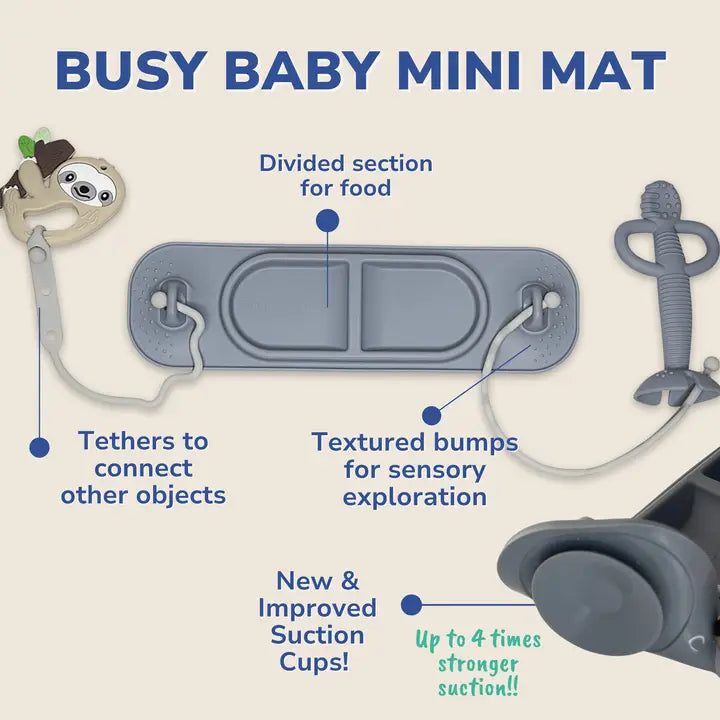 MINI MAT WITH TOY STRAPS - PEWTER