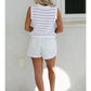 GINEVIEVE STRIPE VNECK SWEATER VEST - BLUE