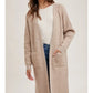 LONGLINE SIDE SLIT CARDIGAN - OATMEAL