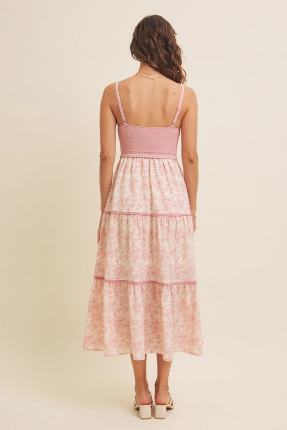 ROMANTIC FLORAL CAMI MIDI DRESS - SWEET PEA