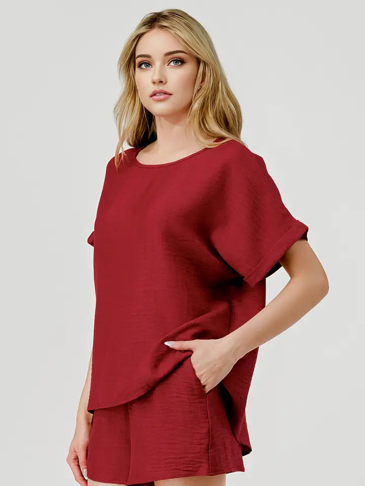 KICK OFF TWO PIECE SET - BURGUNDY