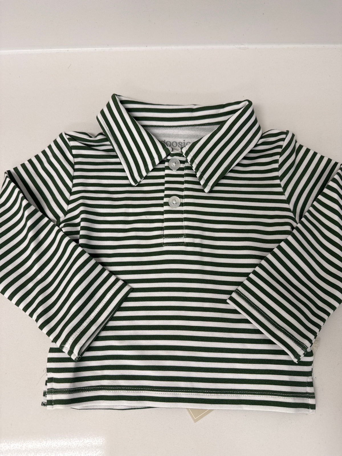 POLO SWEATSHIRT - GREEN STRIPES