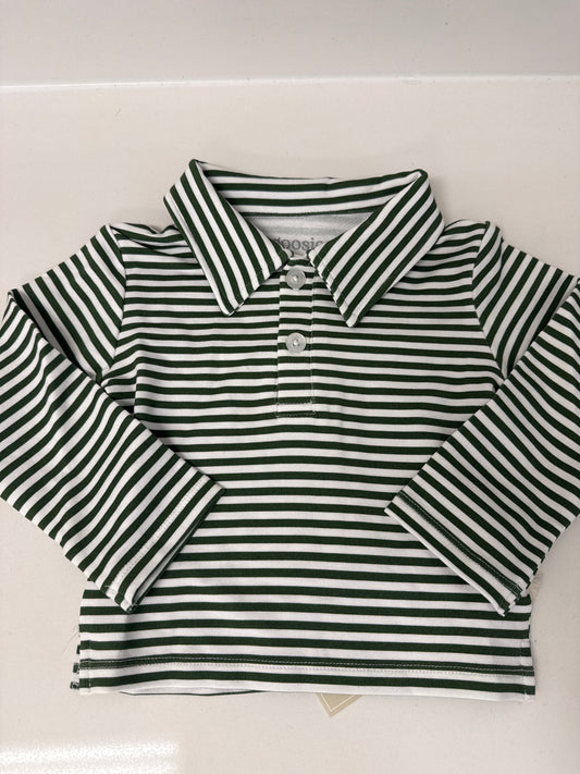 POLO SWEATSHIRT - GREEN STRIPES