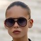 SHAY UNISEX AVIATOR SUNGLASSES - BURDUNDY