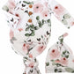 NEWBORN BABY KNOT GOWN & HAT SET - MILLIE'S DUSTY ROSE GARDEN