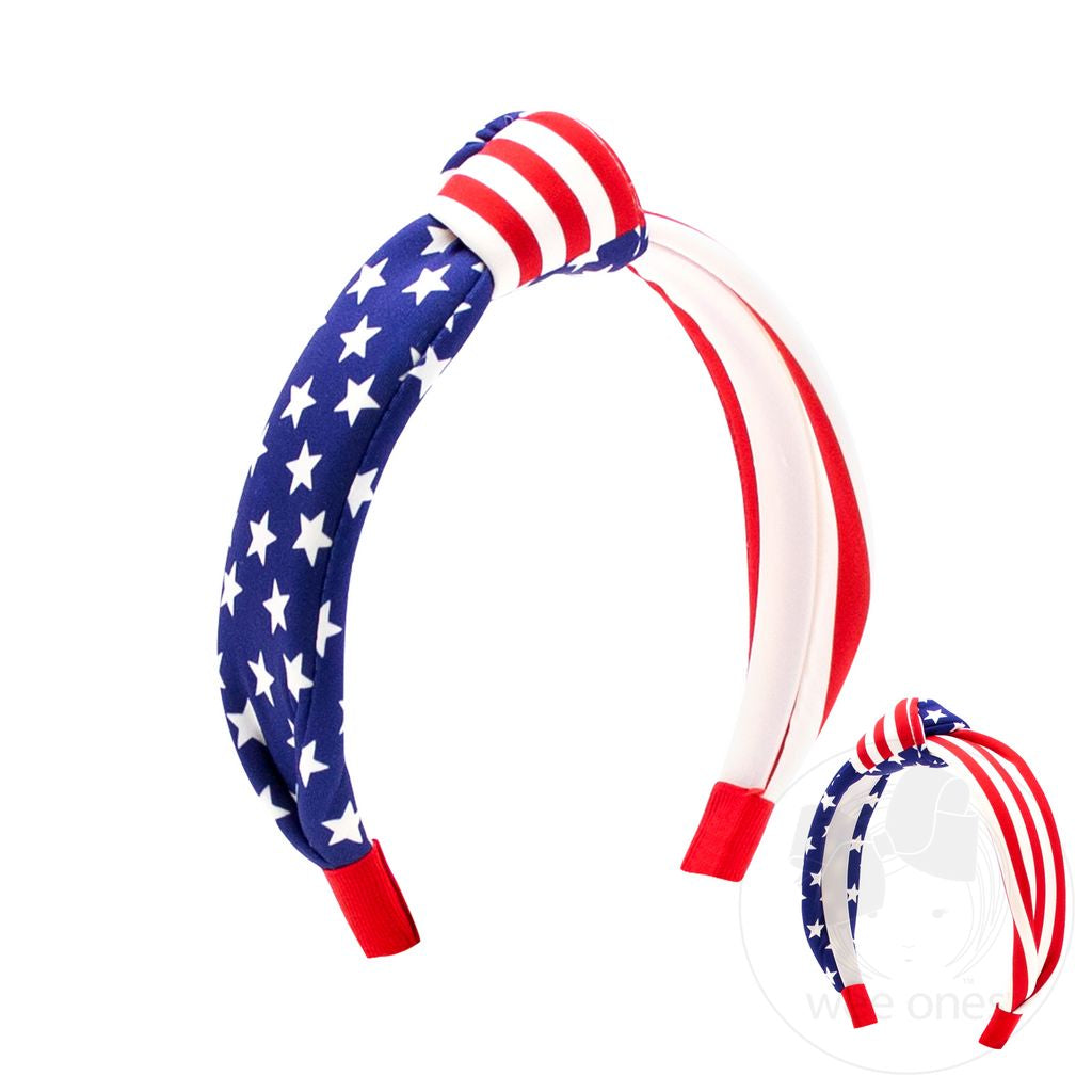 PATRIOTIC PRINTED KNOT PADDED HEADBAND