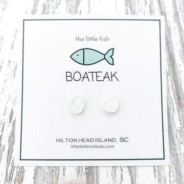 SEA GLASS STUDS - WHITE