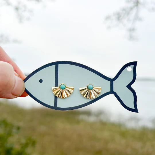 SEA FAN TURQUOISE STUDS