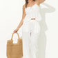 TEXTURED WIDE LEG PANT W/ POCKETS - WHITE