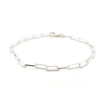 THIN PAPERCLIP CHAIN BRACELET - SILVER