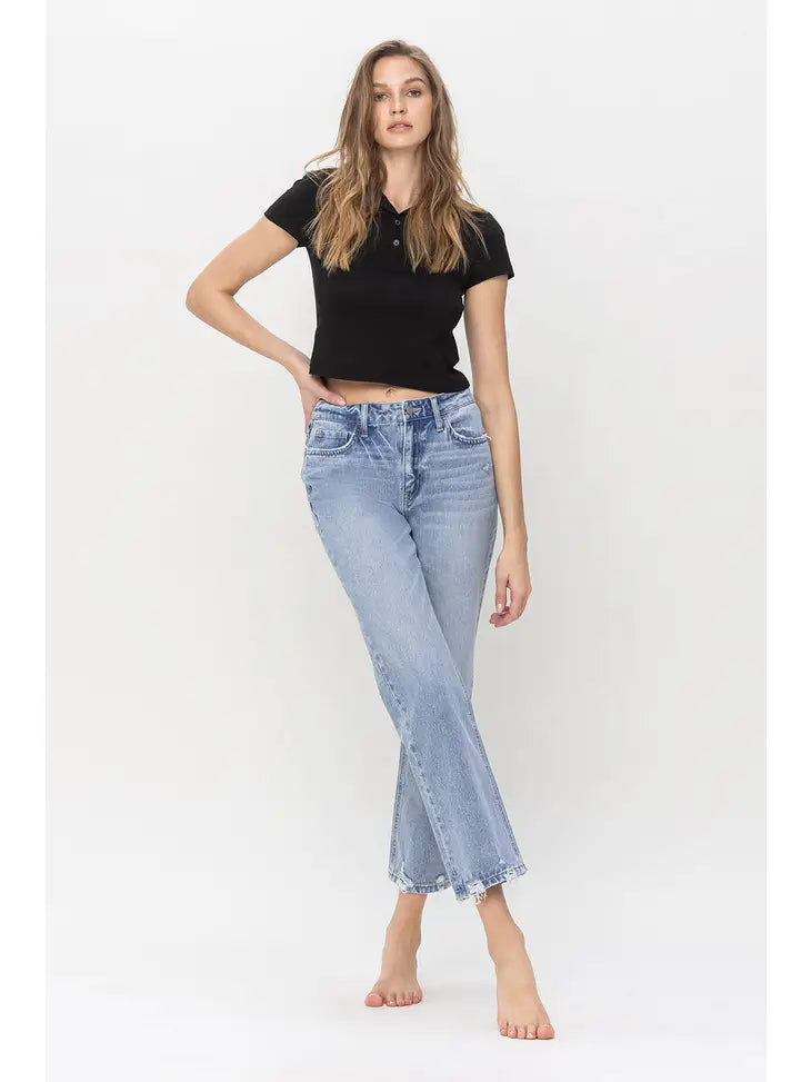 HIGH RISE RIGID STRAIGHT JEANS