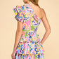 ONE SHOULDER MINI DRESS - MULTI