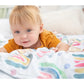 BABY & TODDLER MINKY BLANKET - BLUE RAINBOW