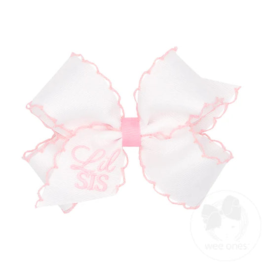 LIL SIS EMBROIDERY MOONSTITCH EDGE BOW