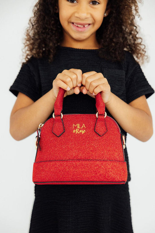 RED SHIMMER GIRL'S CROSSBODY PURSE