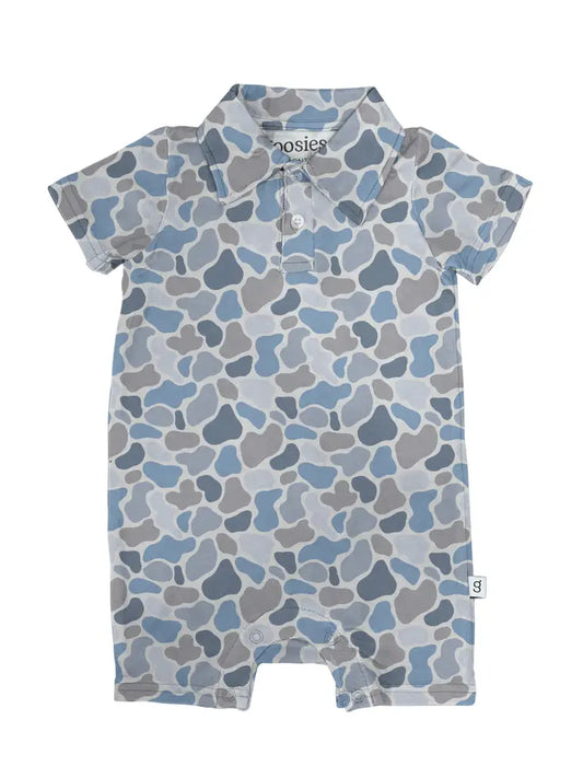 WATERCOLOR SS POLO ROMPER