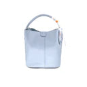 LEATHER  BUCKET HAND BAG - BLUE