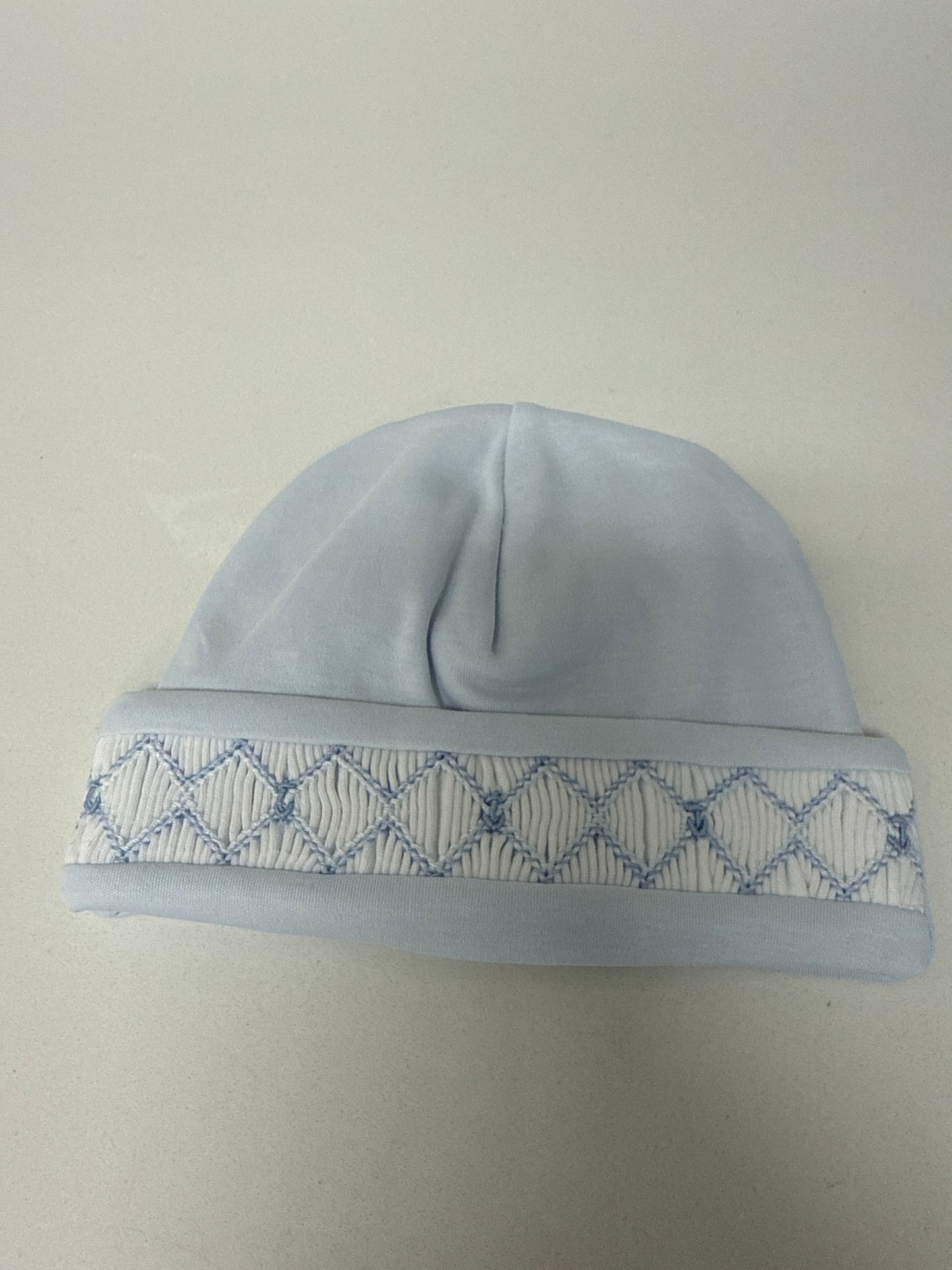 SUMMER ANCHORS SMOCKED HAT - LIGHT BLUE