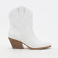 POINTED-TOE WESTERN ANKLE BOOTS - WHITE