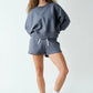 CLOUDWALK BALLOON SLEEVE FLEECE CREWNECK - GRAPHITE