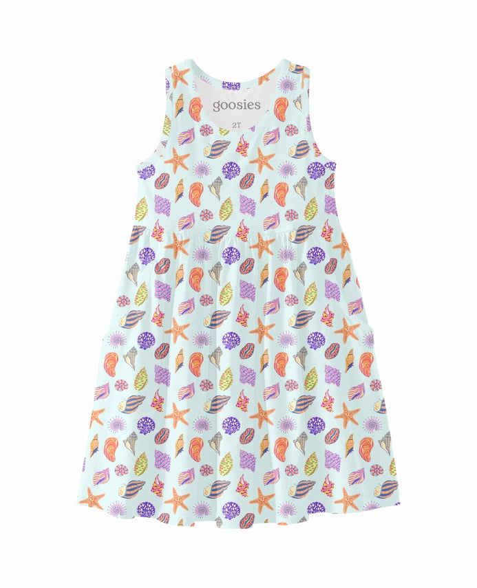 SLEEVELESS POCKET DRESS - SEASHELLS
