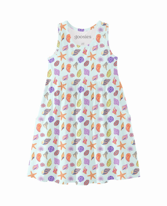 SLEEVELESS POCKET DRESS - SEASHELLS