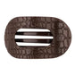 BROWN CROCODILE FLAT ROUND CLIP - ASSORTED SIZES