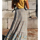 POLKA DOT RUFFLE MAXI SKIRT - BEIGE