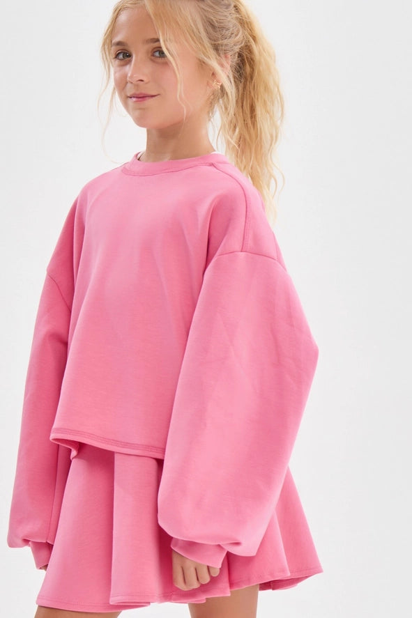 OPEN BACK MODAL KNIT TOP - PINK