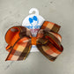 HARVEST ORANGE/BROWN PLAID BOW - ASSORTED SIZES