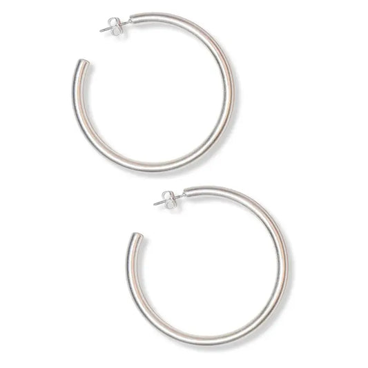 PHOEBE HOOP EARRINGS - SILVER