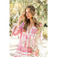 TIERED EMBROIDERED DRESS - PINK
