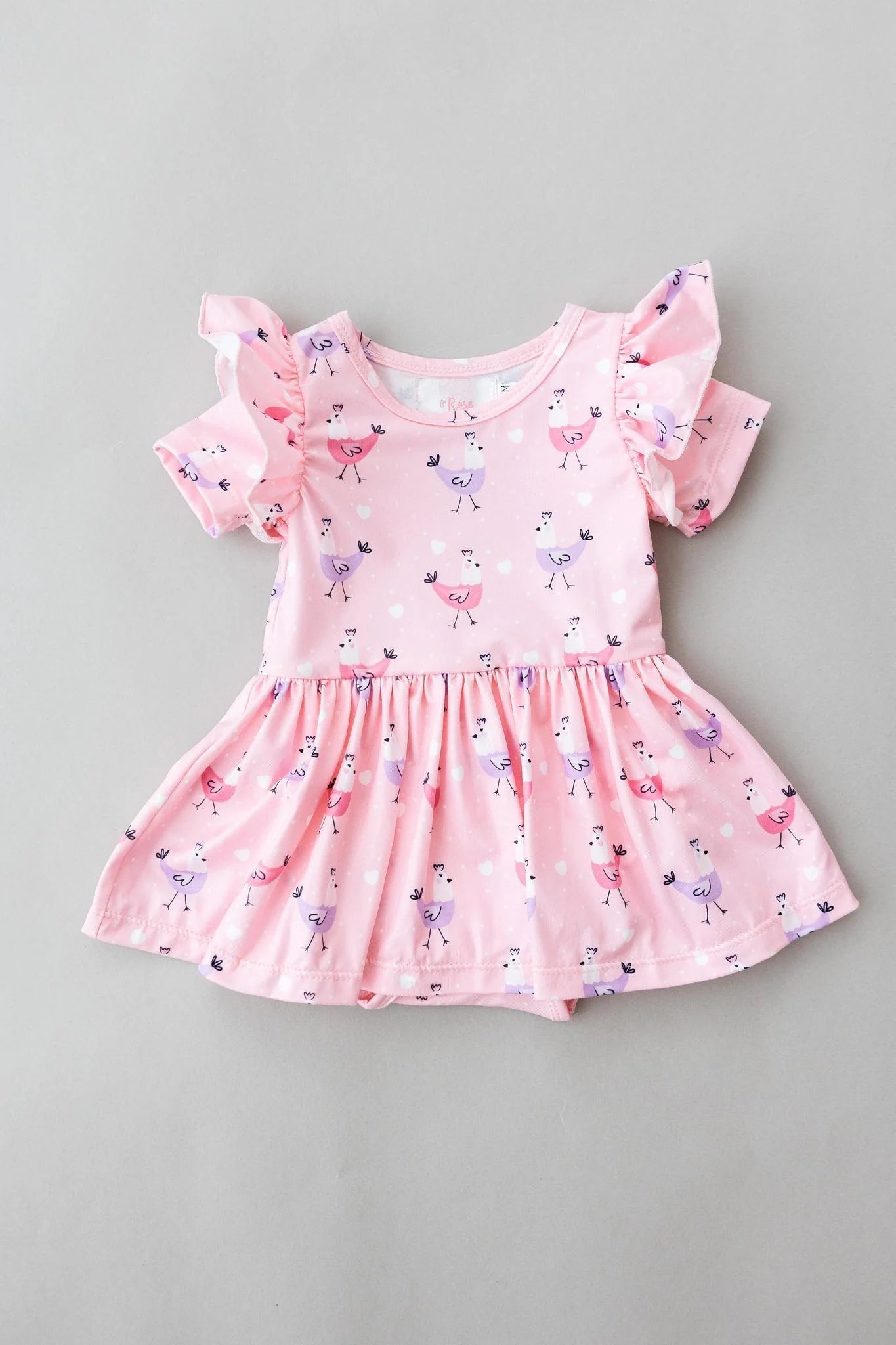 PINK CHICKS S/S TWIRL FLUTTER BODYSUIT