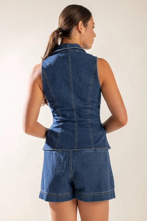 DENIM VEST - INDIGO DENIM