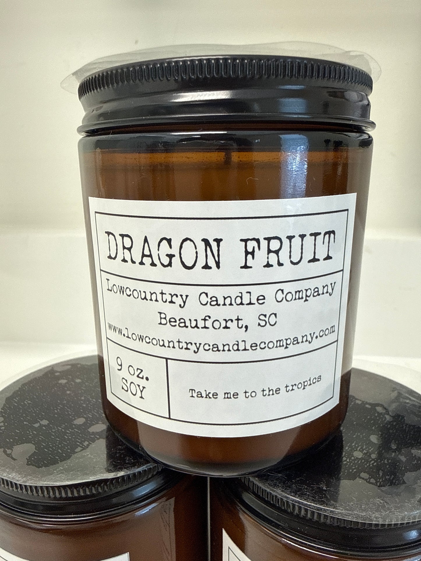 AMBER JAR CANDLE 9OZ - DRAGON FRUIT