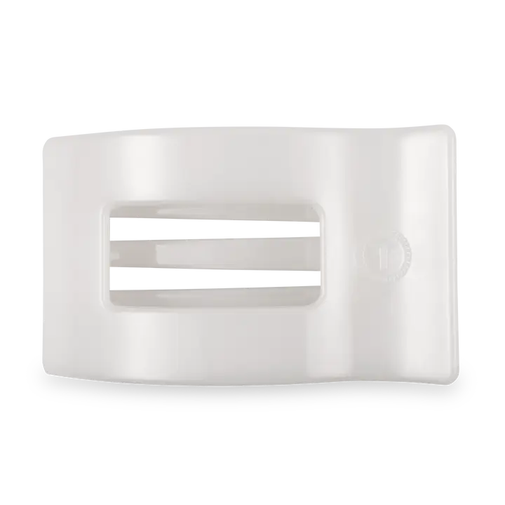 FLAT RECTANGLE HAIR CLIP - LARGE COCONUT WHITE